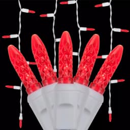 Wintergreen Lighting 7 ft. 70-Light Red M5 LED Icicle Light Set, White Wire thumbnail 1