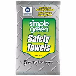 Simple Green Safety Towels, Heavy-Duty Multi-Purpose Cleaning Wipes, 5-Count thumbnail 1