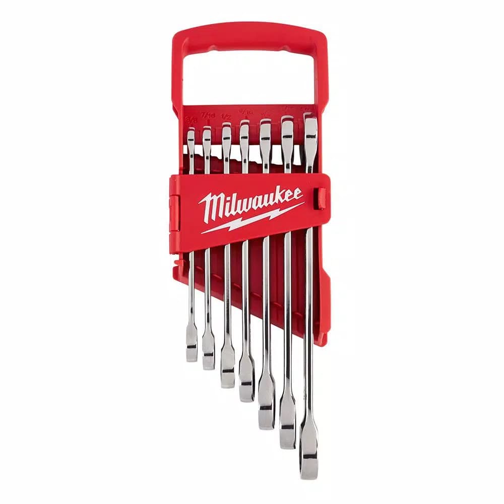 Milwaukee 7-Piece SAE Ratcheting Combination Wrench Set