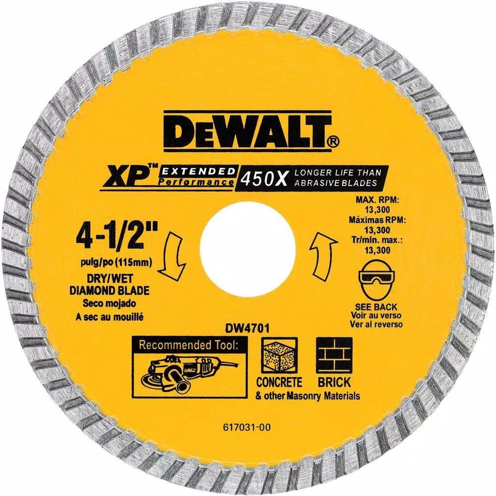 DEWALT 4-1/2 in. Diamond Circular Saw Blade for Concrete and Brick