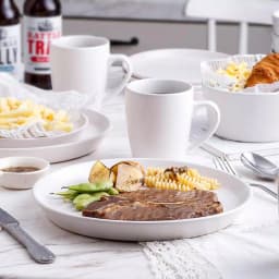 STONE LAIN 16-Piece Snow White Stoneware Dinnerware Set for 4 thumbnail 5