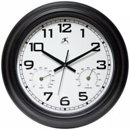 Infinity Instruments 18 in. Round Outdoor Wall Clock with Thermometer and Hygrometer thumbnail 2