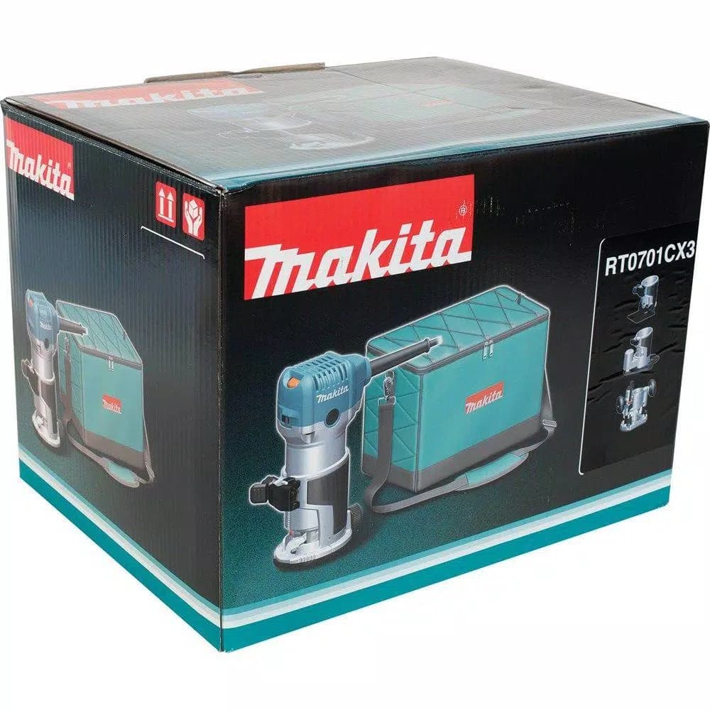 Makita 6.5 Amp 1-1/4 HP Corded Variable Speed Compact Router Kit with 3 Bases