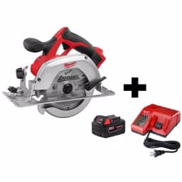 Milwaukee M18 18V Lithium-Ion 6-1/2 in. Cordless Circular Saw Starter Kit with 5.0Ah Battery and Charger thumbnail 1