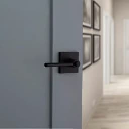 Kwikset Lisbon Square Matte Black Keyed Entry Door Lever with SmartKey Security thumbnail 9