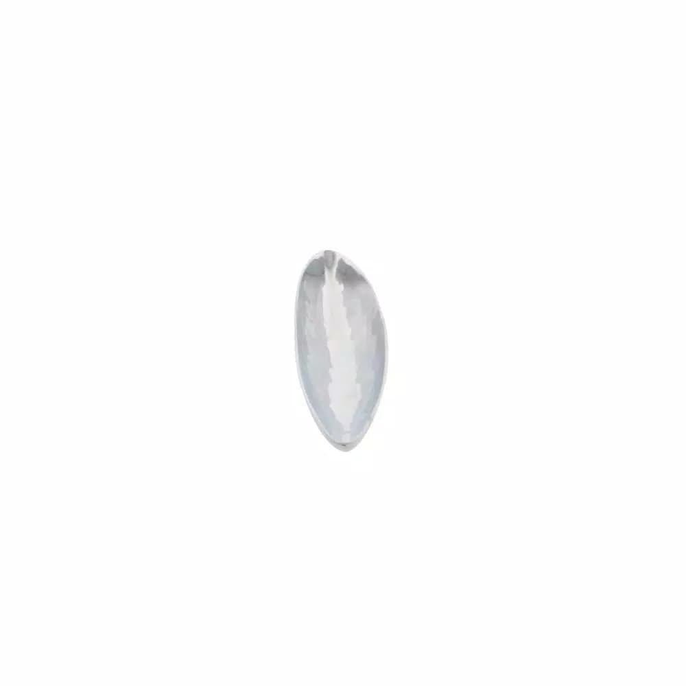 LITTON LANE Modern Reflections 36 in. Polished Silver Aluminum Canoe-Shaped Decorative Bowled Tray