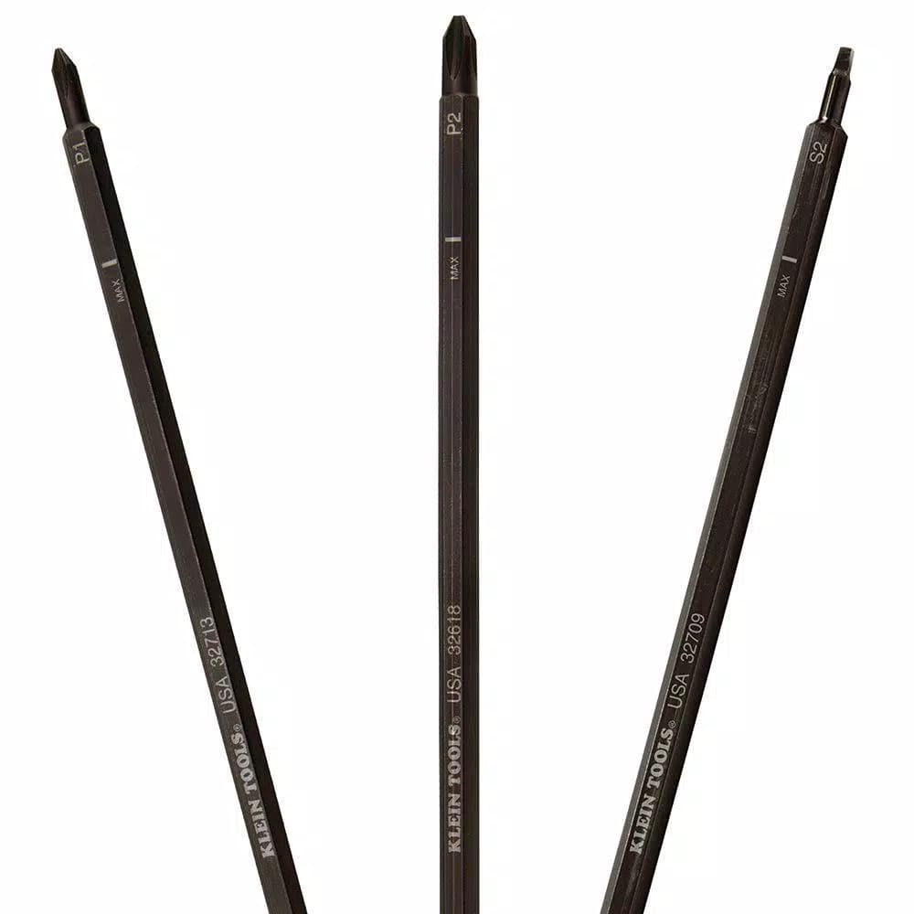 Klein Tools Replacement Adjustable Length Screwdriver Blades, Assorted 3-Pack