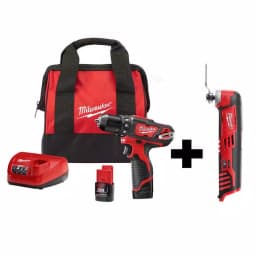 Milwaukee M12 12V Lithium-Ion Cordless 3/8 in. Drill/Driver and Oscillating Multi-Tool Kit thumbnail 1