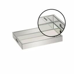 LITTON LANE 18 in. Modern Silver Decorative Mirror Tray with Polished Aluminum Exterior thumbnail 3