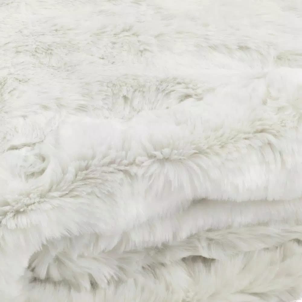 Safavieh Faux Chinchilla Snow White Throw Blanket, 50 x 60 in, Glam Style
