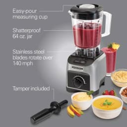 Hamilton Beach Professional 1800W 11-Speed 64 oz. Blender, Grey thumbnail 7