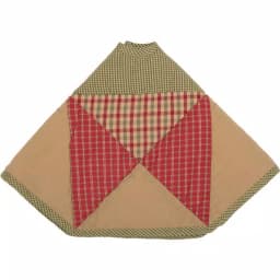 VHC Brands 21 in. Dolly Star Natural Tan Primitive Christmas Tree Skirt, Cotton Patchwork thumbnail 3