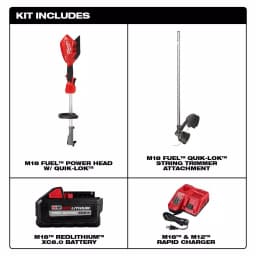 Milwaukee M18 FUEL 18V Brushless Cordless String Trimmer Kit with QUIK-LOK, 8.0 Ah Battery & Charger thumbnail 2