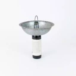Unbranded Galvanized Metal Bowl Bottle Topper with Brass Beaded Detail, 11 in. thumbnail 2