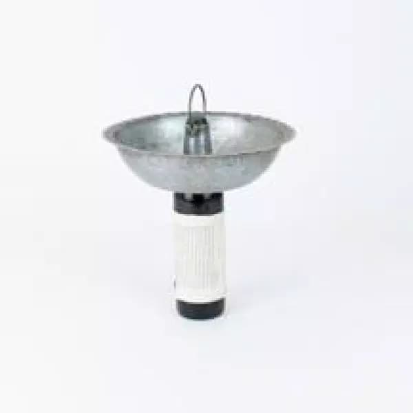 Unbranded Galvanized Metal Bowl Bottle Topper with Brass Beaded Detail, 11 in.