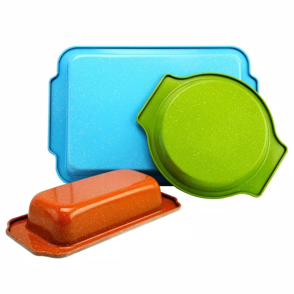 Unbranded Imbue Color Splash 3-Piece Bakeware Set, Carbon Steel with Ceramic Nonstick Interior