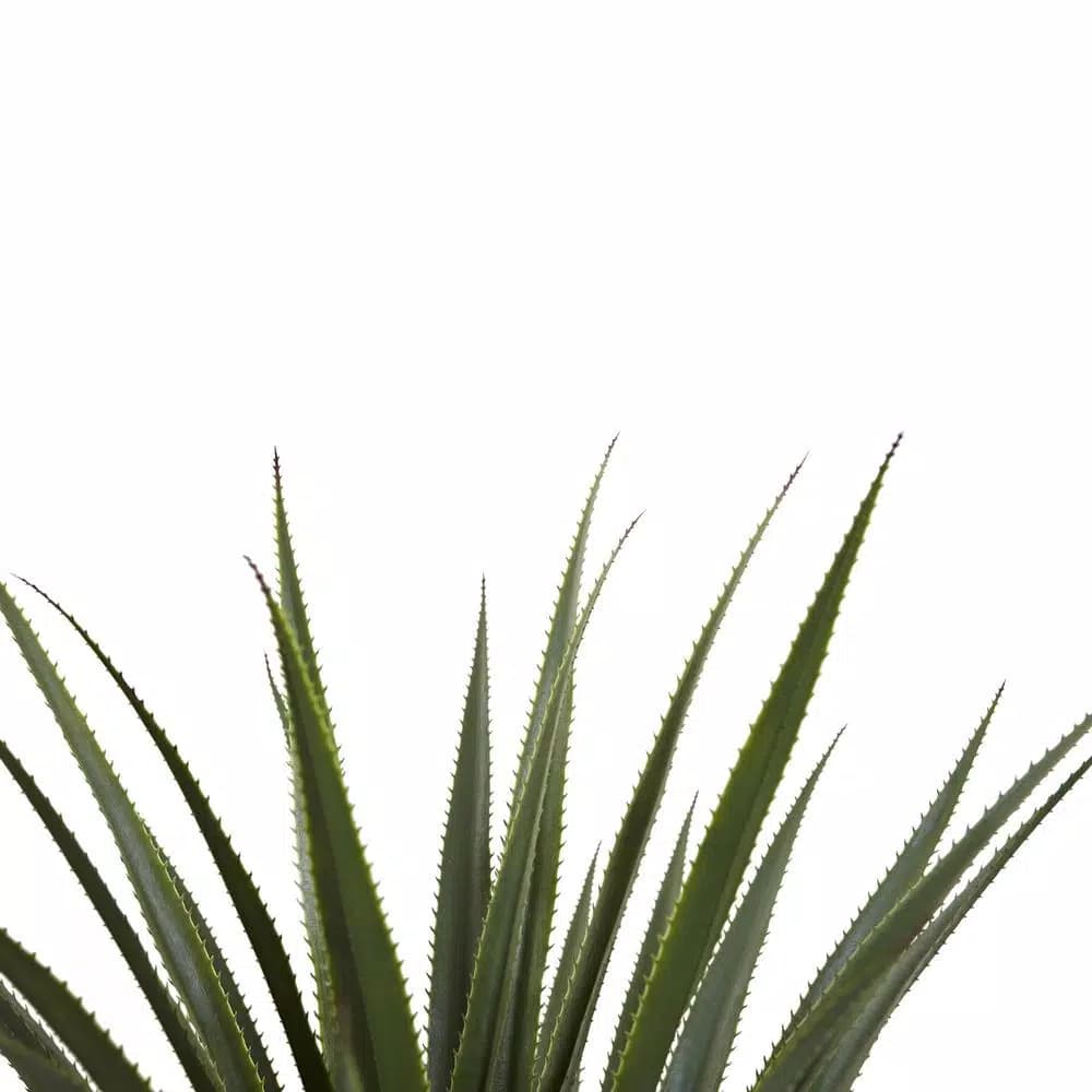 Nearly Natural 4 ft. Spiked Agave Artificial Plant in Black Plastic Pot