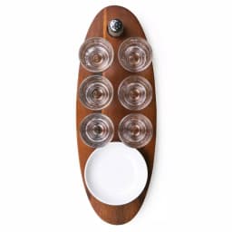 Picnic Time Cantinero Acacia Wood Shot Glass Serving Tray Set - 9 Piece thumbnail 3