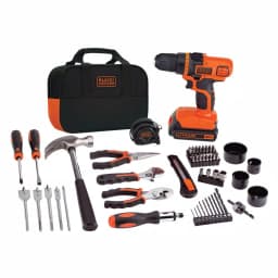 BLACK+DECKER 20V MAX Lithium-Ion Cordless Drill and 66-Piece Hand Tool Project Kit thumbnail 1