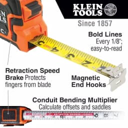 Klein Tools 25 ft. Magnetic Double-Hook Tape Measure thumbnail 2