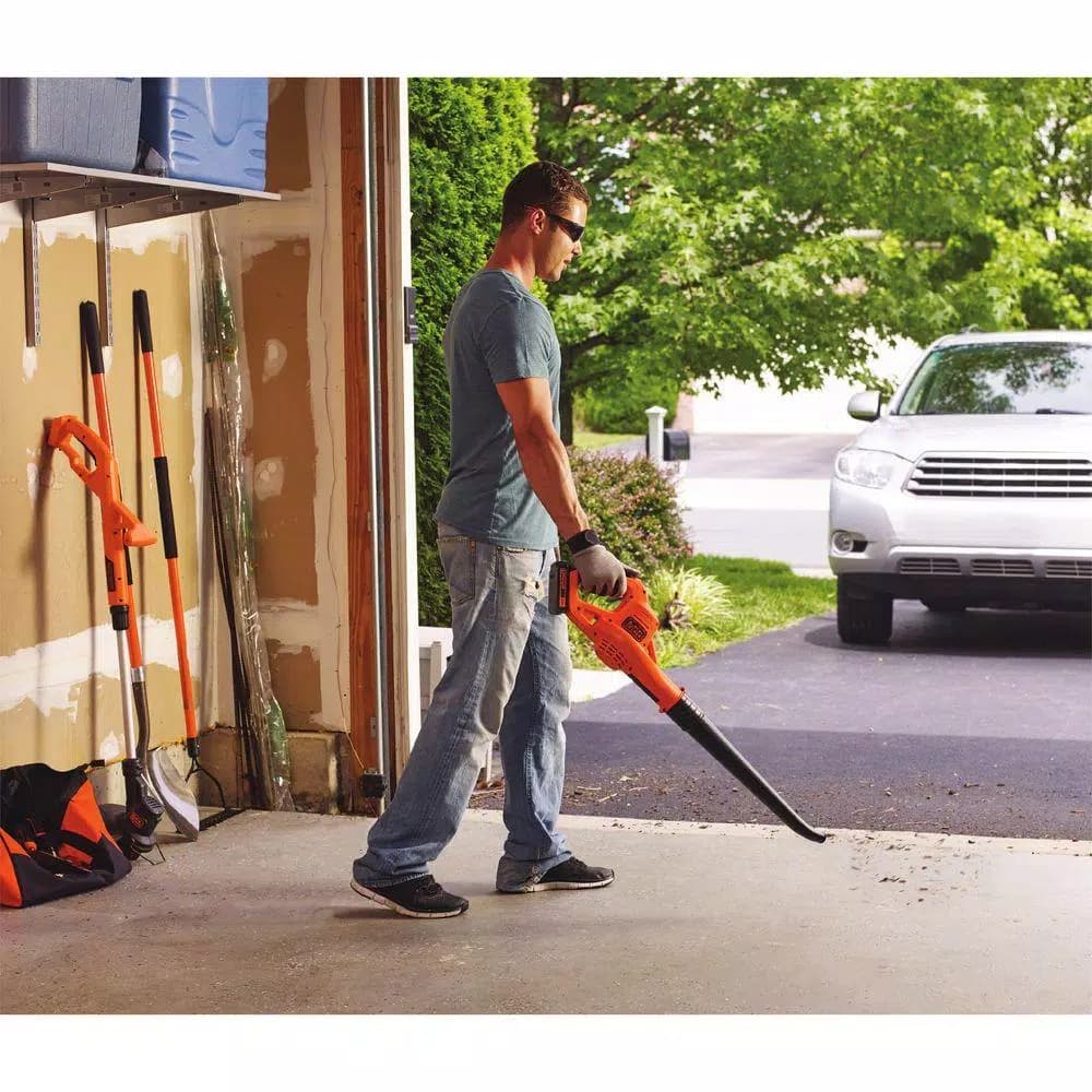 BLACK+DECKER 20V MAX Cordless Handheld Leaf Sweeper, 130 MPH, 100 CFM, Includes 1.5 Ah Battery and Charger