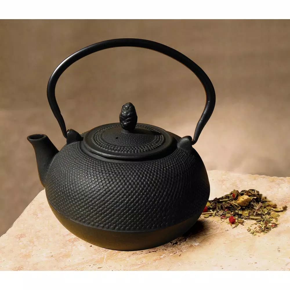 Old Dutch Unity Hakone 3L Matte Black Cast Iron Tetsubin Teapot and Wood Stove Humidifier