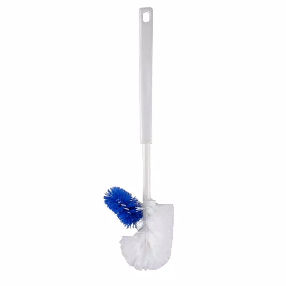 Ettore Spiral Toilet Bowl Cleaning Brush with Ergonomic Rubber Grip, Blue/White