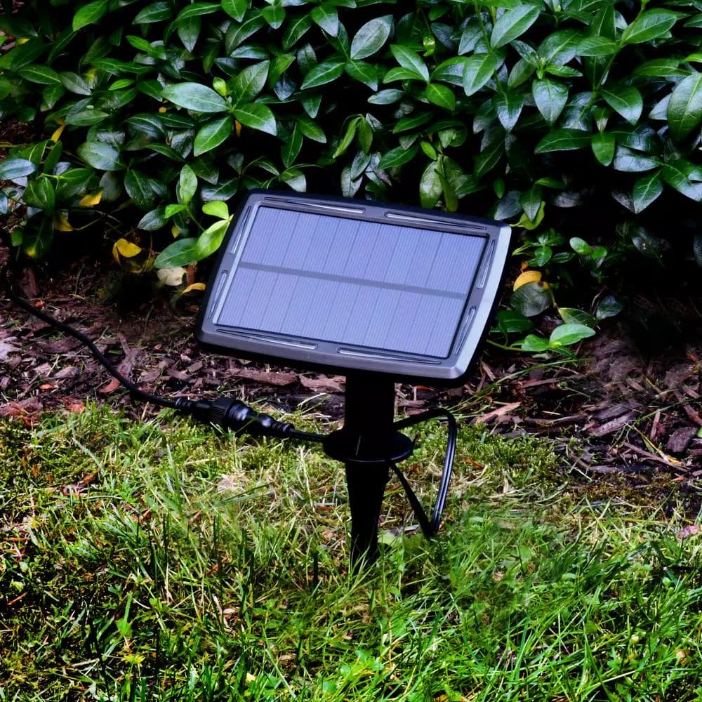 LUMABASE 2.5 in. Round Solar Color Changing Glass Pathway String Lights, 8-Light Set