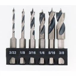Milescraft 6-Piece Wood Stubby Bit Set with 1/4 in. Hex Shaft, High Speed Steel Brad Point Bits thumbnail 1