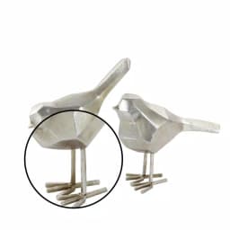 CosmoLiving by Cosmopolitan Geometric Silver Bird Decorative Sculptures, Set of 2 Modern Abstract Statues thumbnail 3