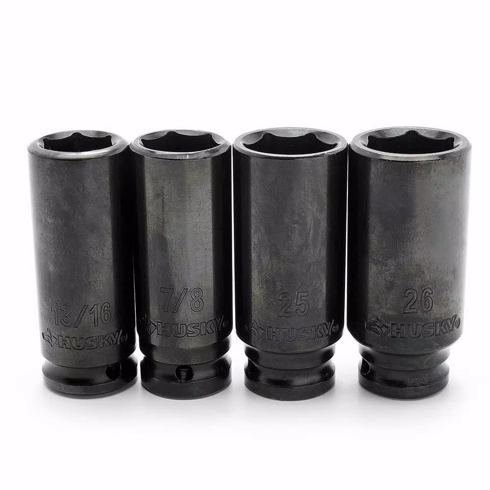 Husky 64-Piece 1/2 in. Drive SAE and Metric Impact Socket Set