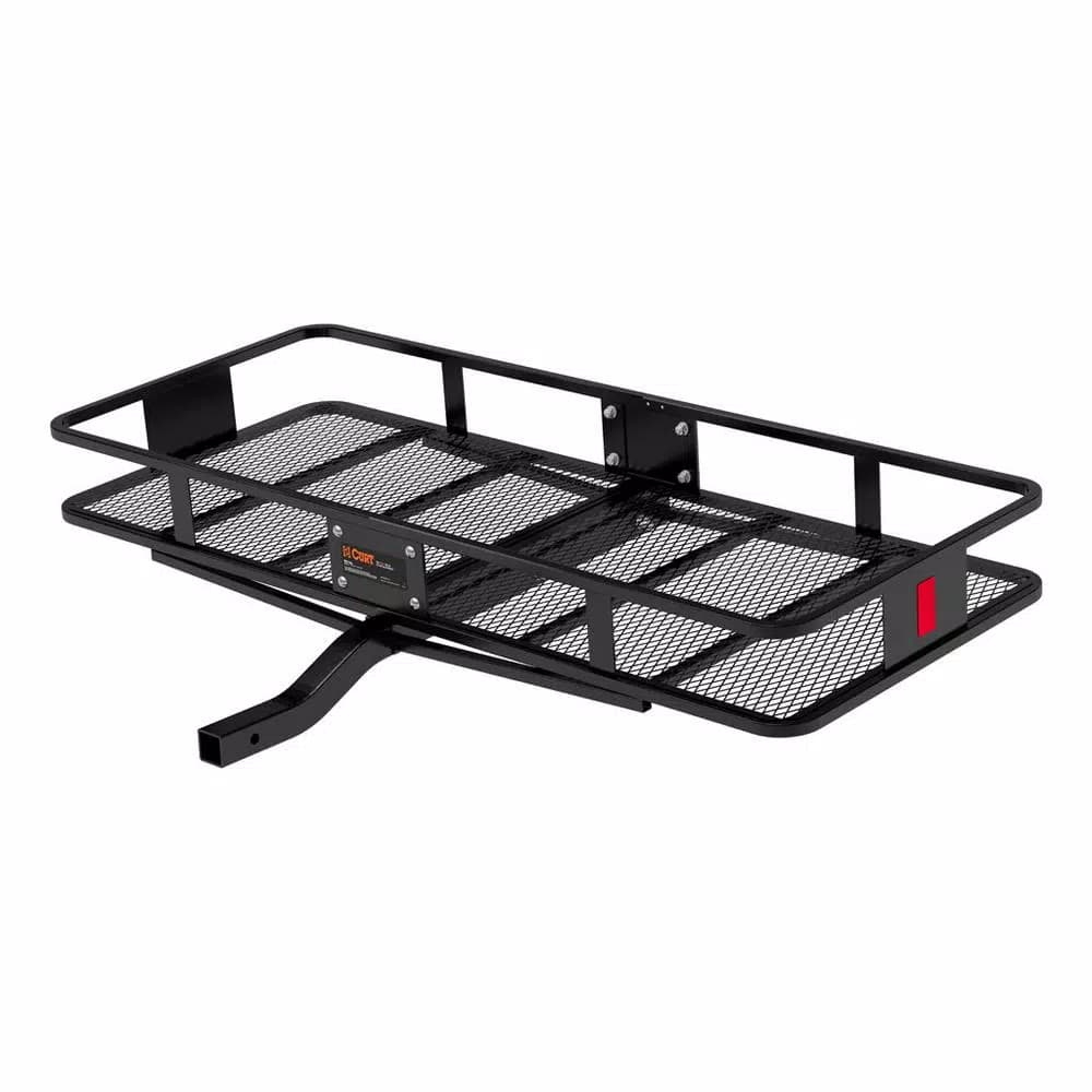 CURT 60" x 24" Black Steel Basket Cargo Carrier, 2" Fixed Shank, 500 lb. Capacity