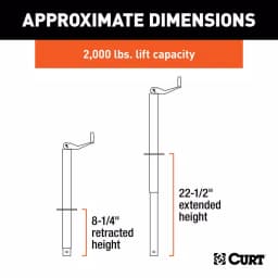 CURT A-Frame Trailer Jack with Top Handle, 2,000 lbs. Capacity, 14 in. Travel thumbnail 4