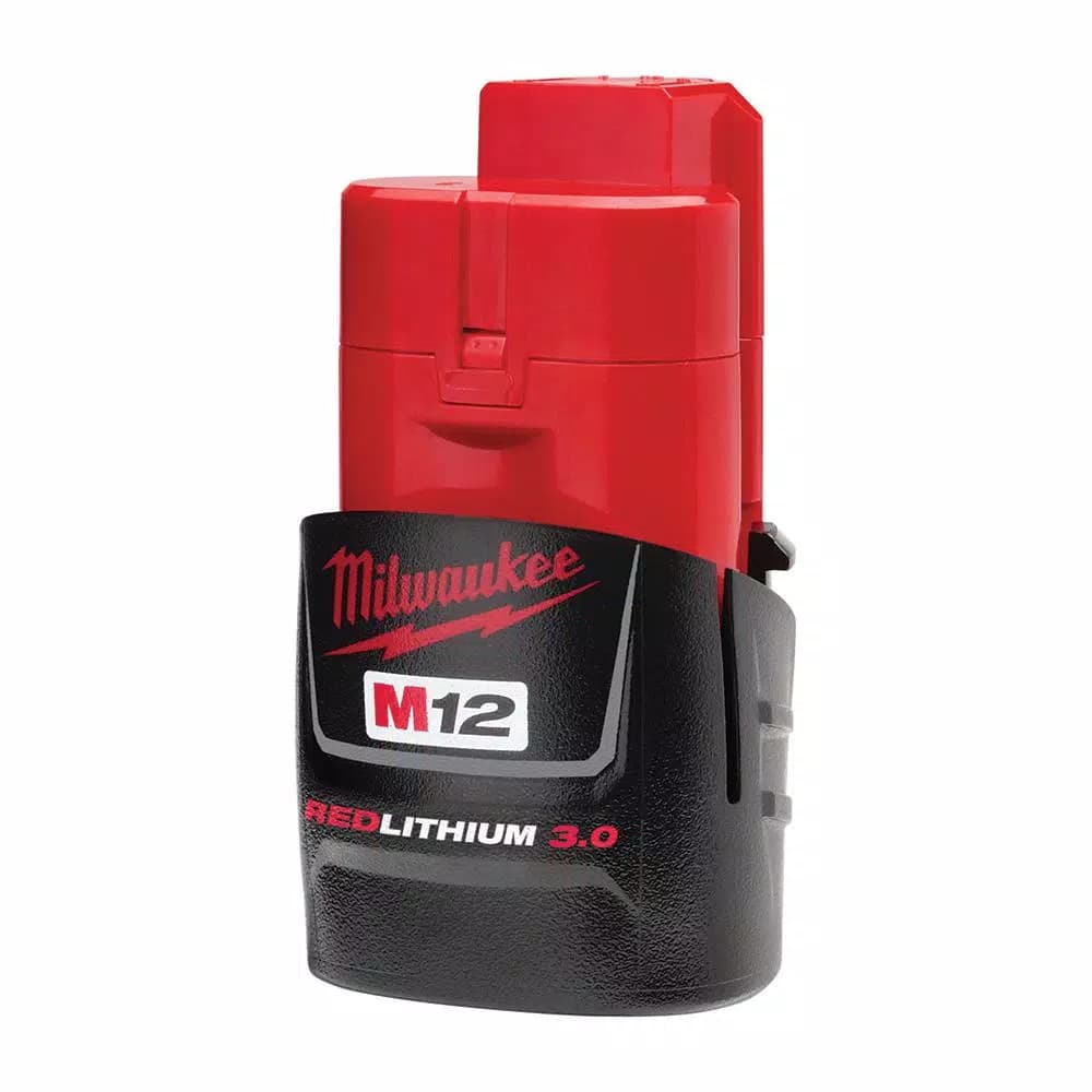 Milwaukee M12 REDLITHIUM 3.0 Ah Compact Lithium-Ion Battery Pack, 2-Pack