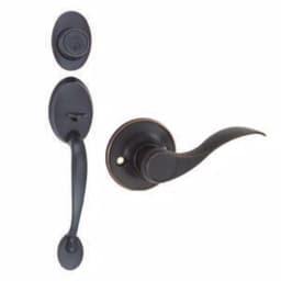 Design House Coventry Oil-Rubbed Bronze Entry Handleset with Springdale Lever and Single Cylinder Deadbolt thumbnail 1
