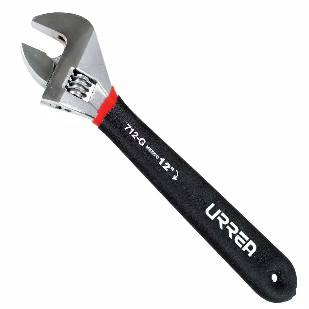 URREA 6 in. Adjustable Wrench with Cushion Grip, High-Quality Alloy Steel