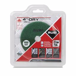 Rubi 4 in. 800 Grit Resin Dry Polishing Pad for Engineered Stone, Concrete, Marble & Granite thumbnail 2