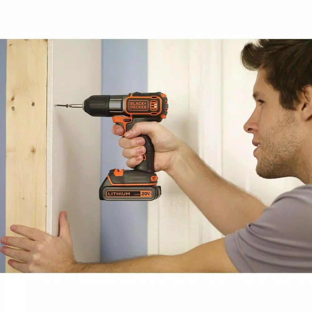 BLACK+DECKER 20V MAX Cordless Drill/Driver with Autosense Technology, 1.5 Ah Battery and Charger