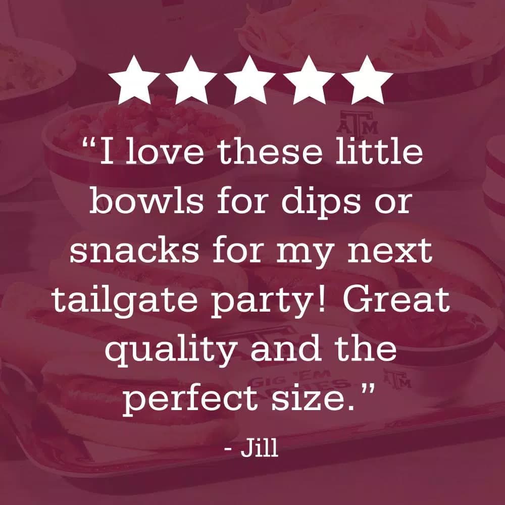 College Kitchen Collection Texas A&M Aggies 4-Piece Party Bowl Set, Maroon, 8 oz