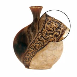 LITTON LANE 14 in. Mediterranean Ceramic and Capiz Shell Urn Vase - Brown and Gold thumbnail 4