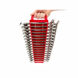 TEKTON 16-Piece Metric Angle Head Open End Wrench Set, 10-27 mm with Keeper thumbnail 6