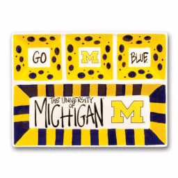 Magnolia Lane Michigan Ceramic 4-Section NCAA Collegiate Tailgating Serving Platter thumbnail 1