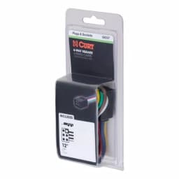 CURT 6-Way Square Trailer Side Connector Plug with 12" Color-Coded Wires thumbnail 2