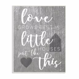 Stupell Industries Love Grows Best in Little Houses Wood Wall Art, 10 x 15 in. thumbnail 1