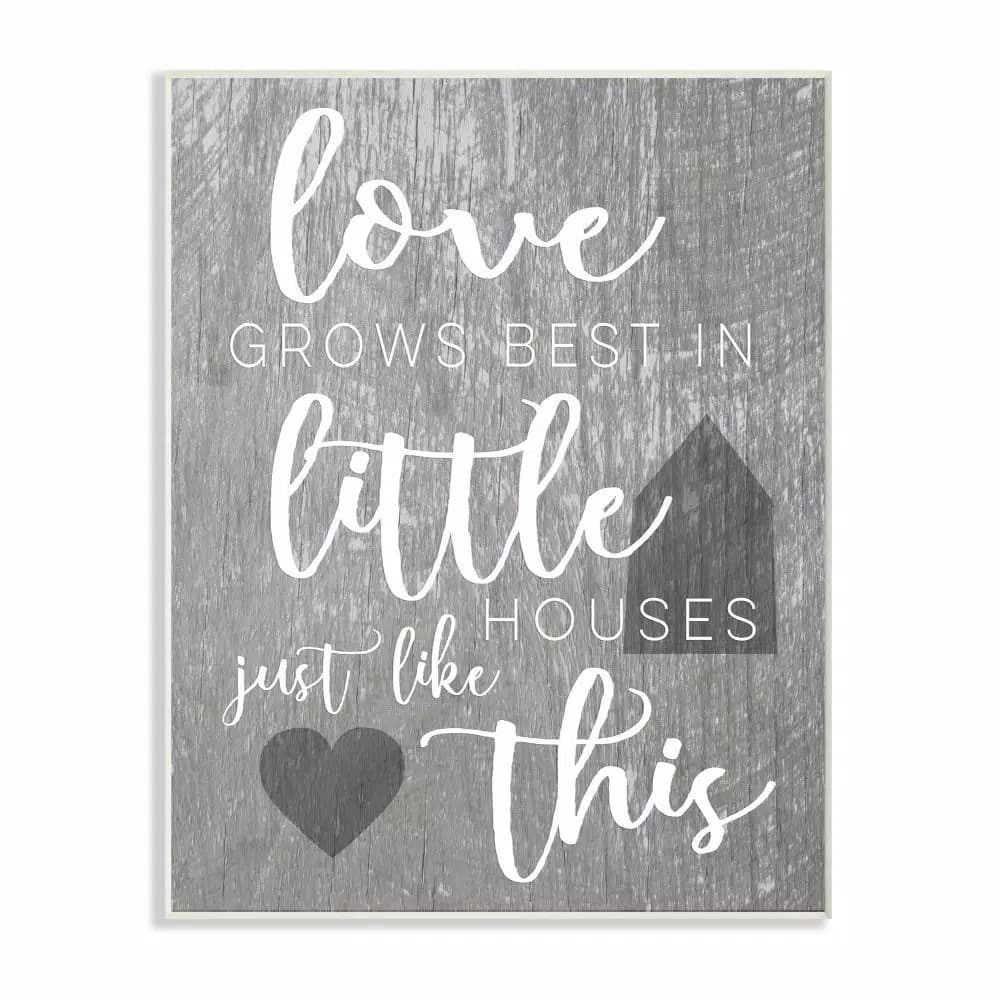 Stupell Industries Love Grows Best in Little Houses Wood Wall Art, 10 x 15 in.