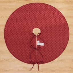 Country Living 48 in. Holiday Ring Quilted Tree Skirt, Red and White Candy Cane Microfiber thumbnail 6