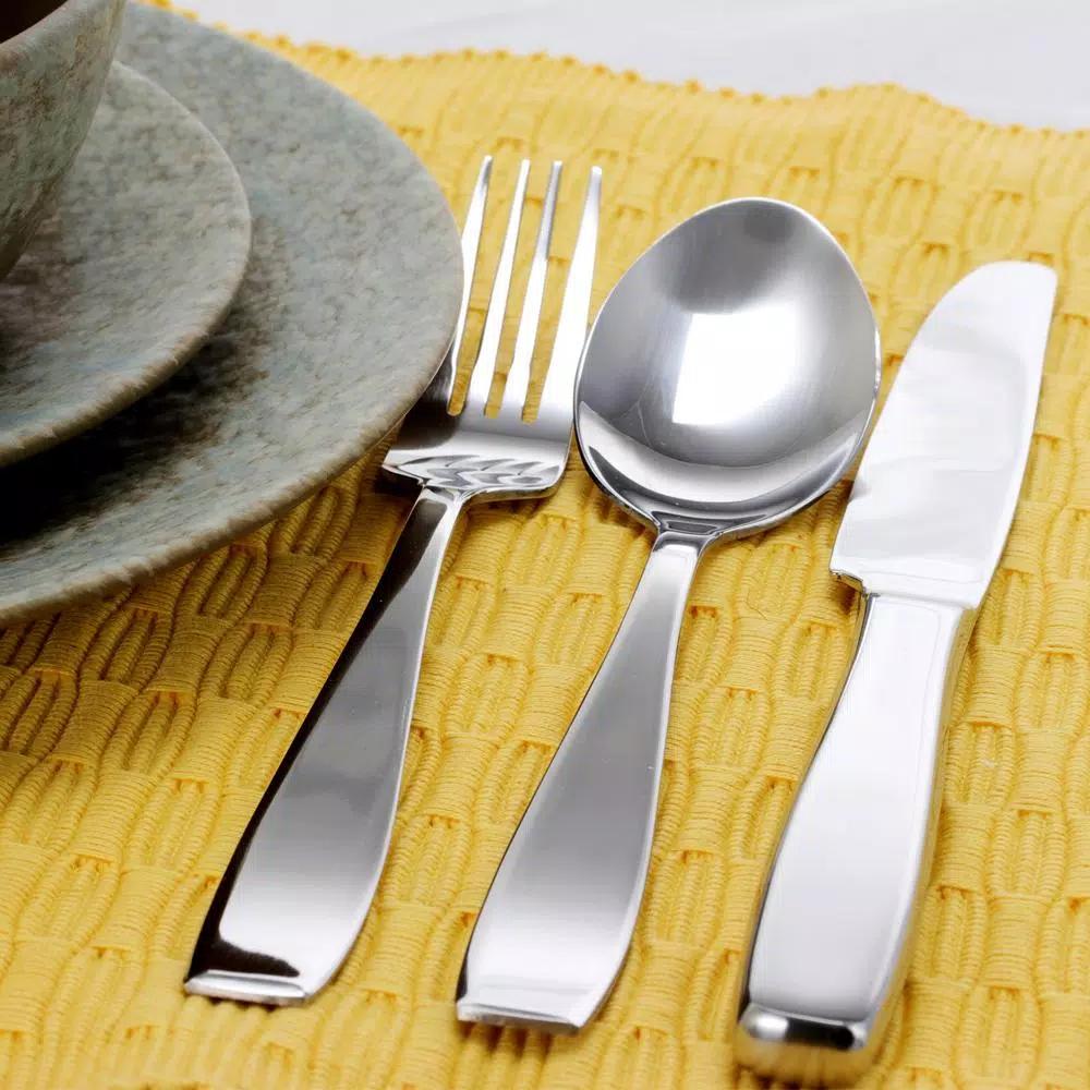 Gibson Castleford 20-Piece Mirror Polish Stainless Steel Flatware Set, Service for 4