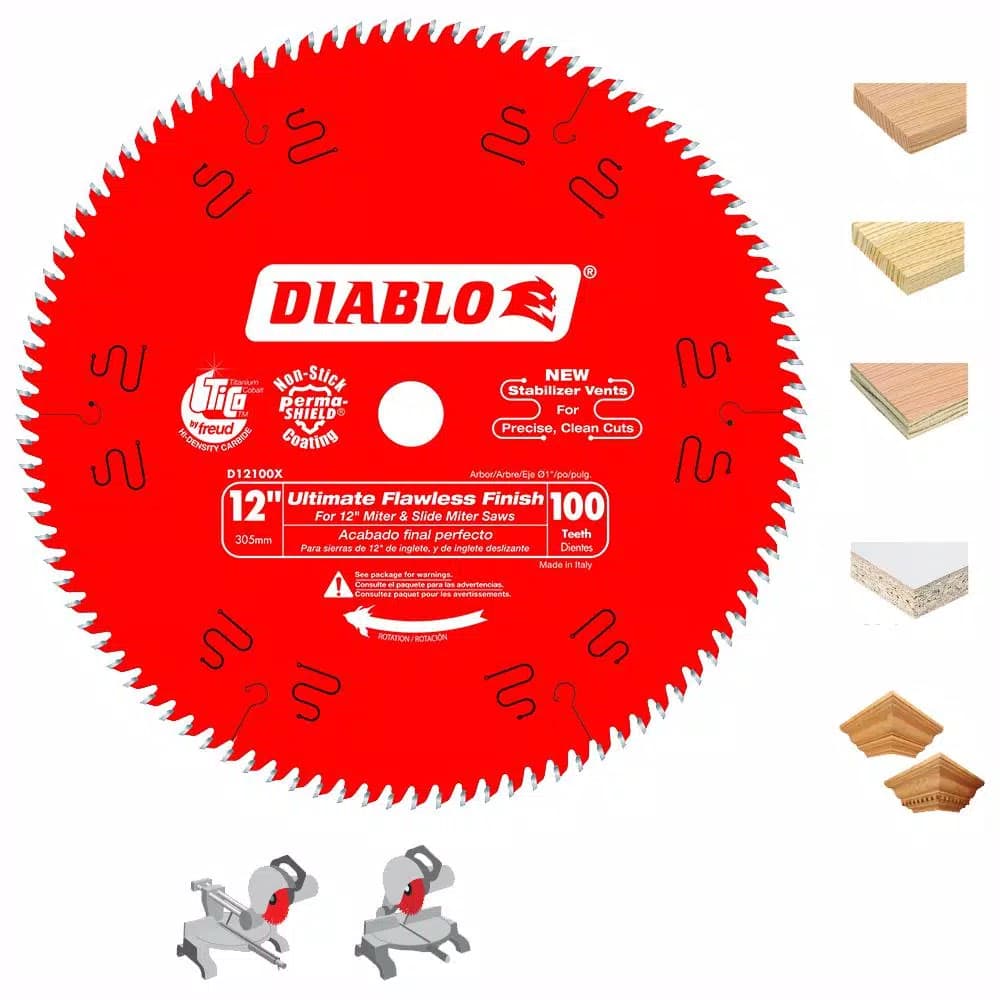 Diablo 12 in. 100-Teeth Ultimate Polished Finish Carbide Circular Saw Blade