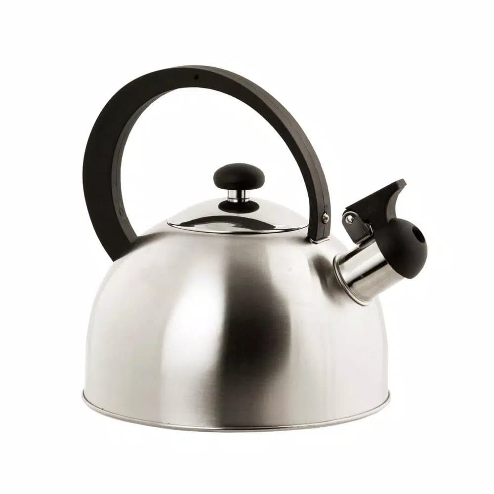 Home Basics 10.6-Cup Silver Stainless Steel Stovetop Tea Kettle with Whistle