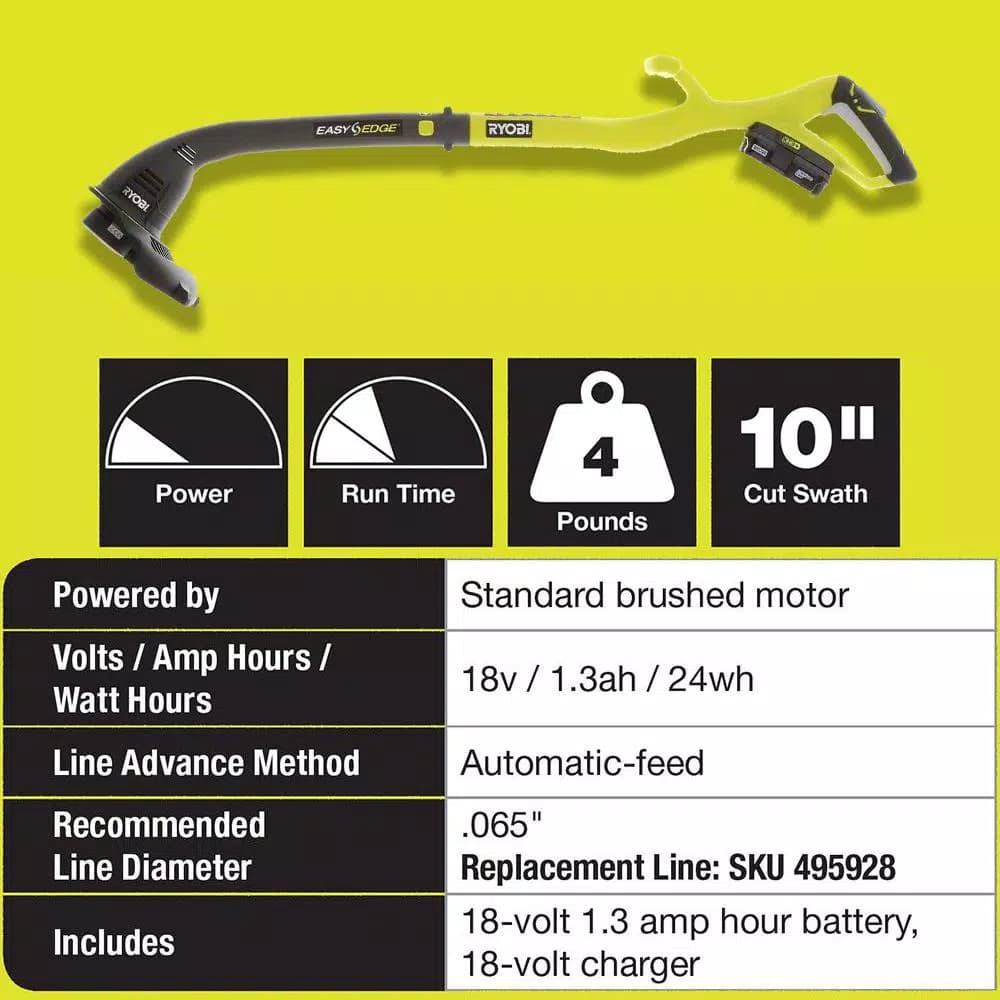 Ryobi ONE+ 18V Cordless String Trimmer and Edger, Reconditioned